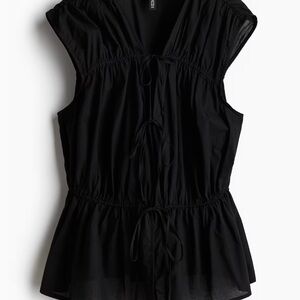 H&M Black Sleeveless Blouse with Tie Details